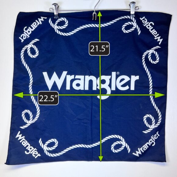 Wrangler Western Bandana Navy Rope Print Square Scarf Rodeo Cowgirl Countrycore - Picture 3 of 3